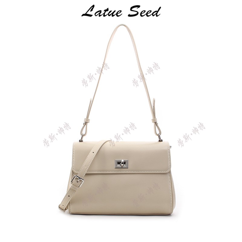 【B283·女神包】新品简约百搭时尚单肩轻便ins休闲女包22968-米白