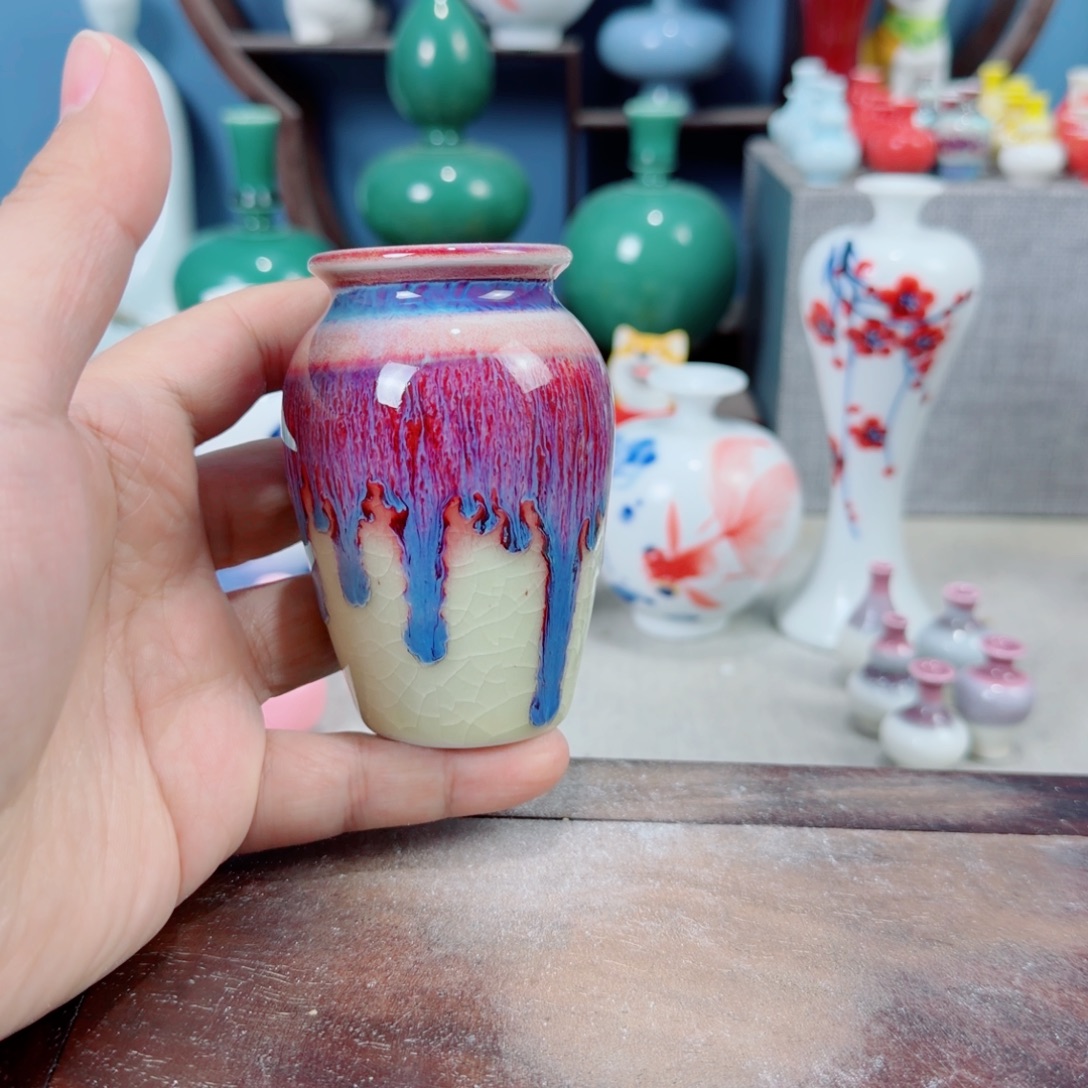 陶瓷手工小花器摆件
