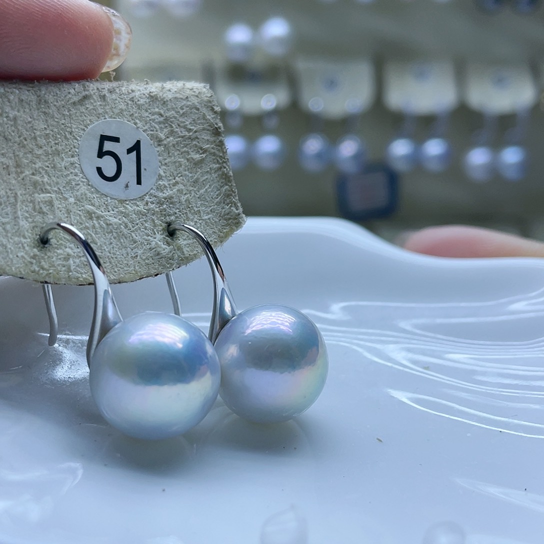 淡水珍珠耳饰银S925镶嵌