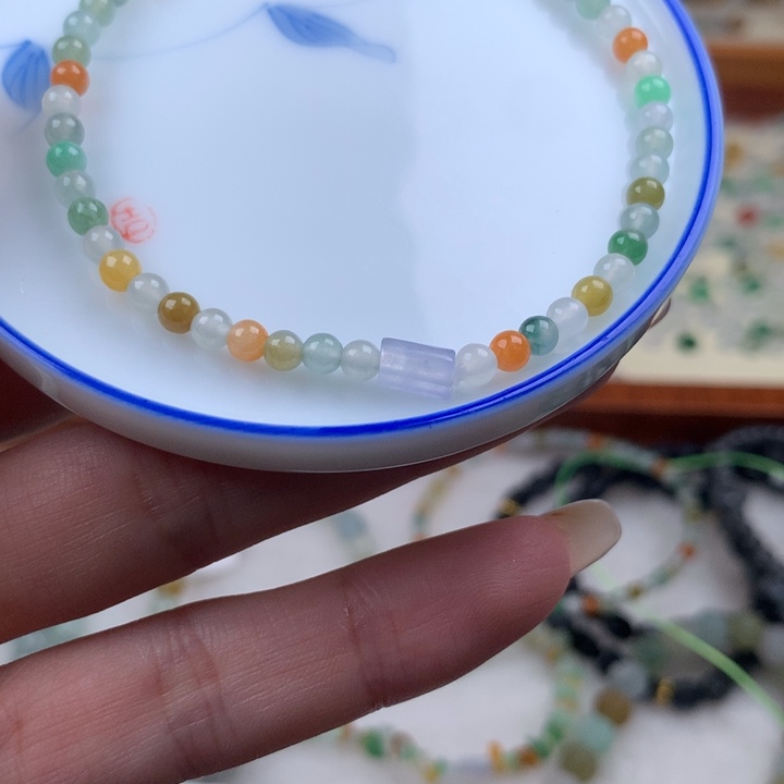 翡翠散珠小米珠手串168元