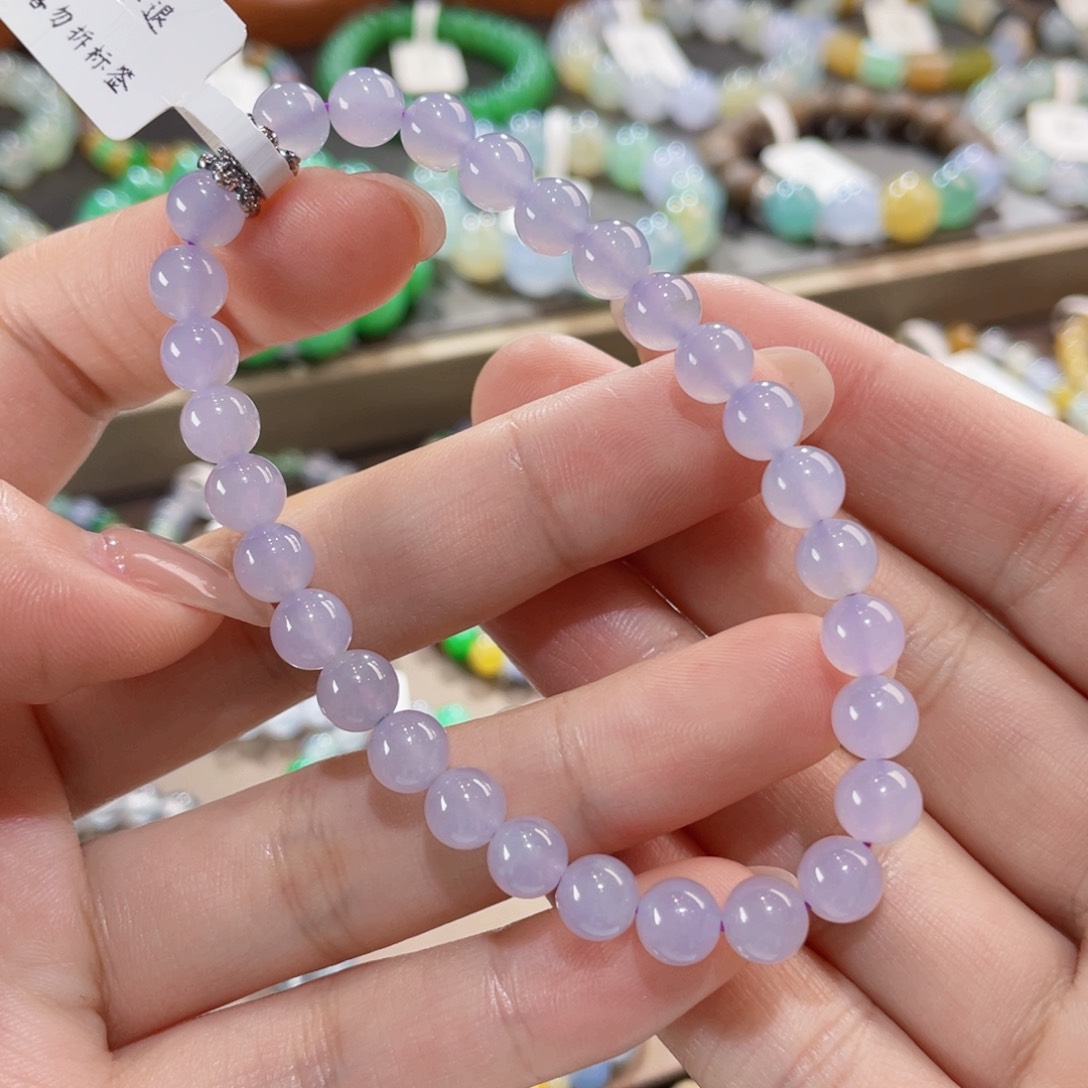 未镶嵌手链翡翠冰紫卡6.5