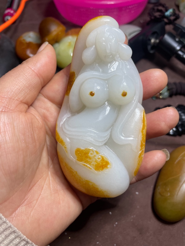 和田玉 把件 遇贵人