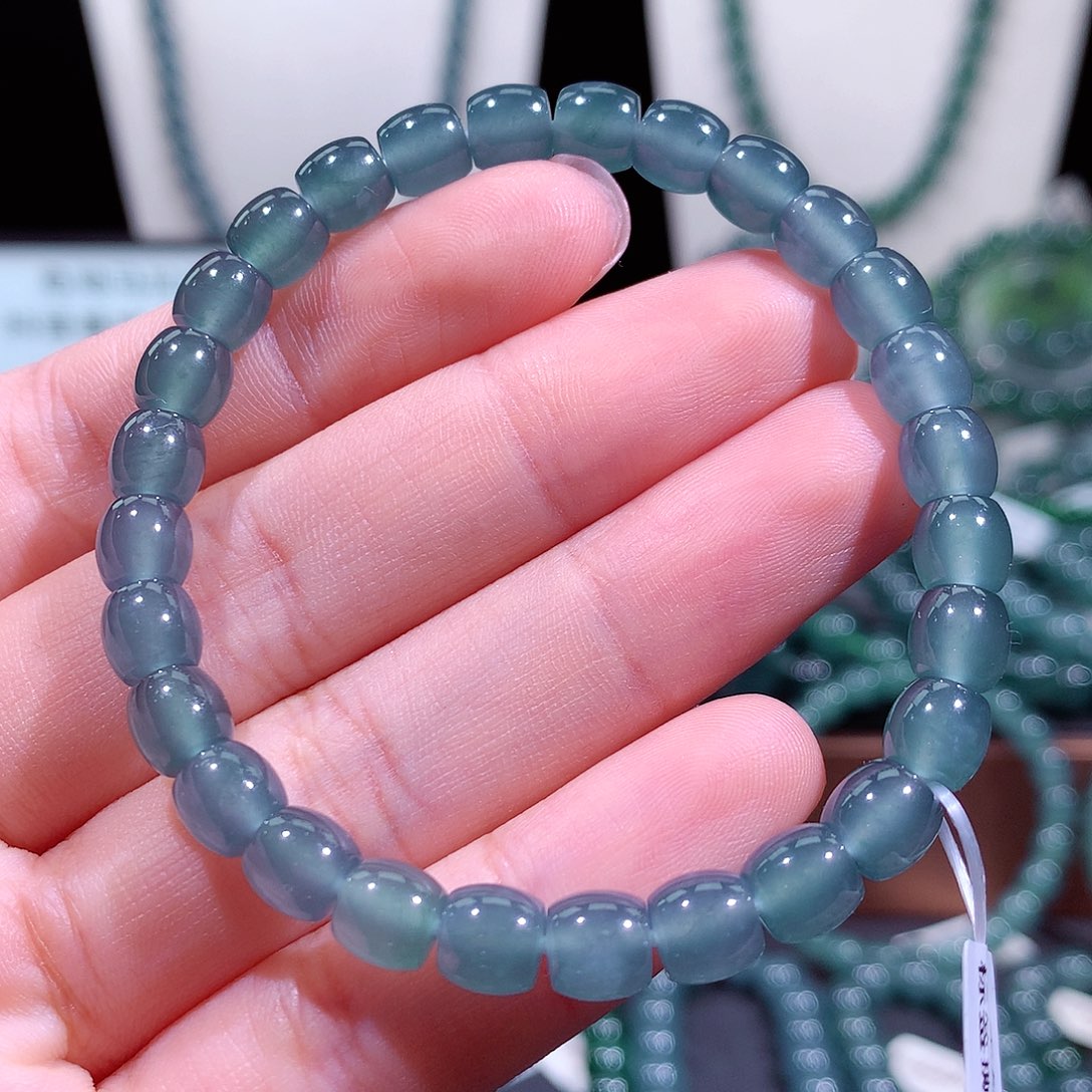 翡翠未镶嵌手链天然a货翡翠手串6.5