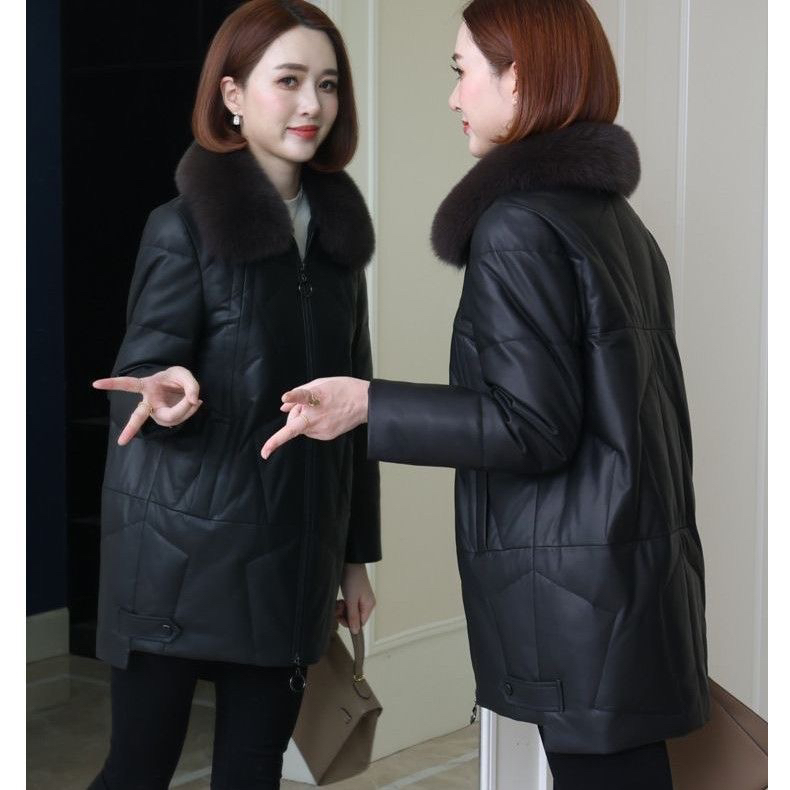 中长款绵羊皮服大码女士