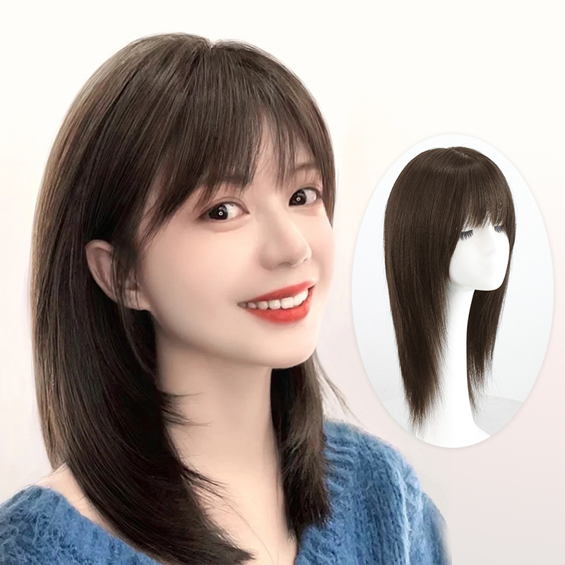 厂家批发波波真发全套前蕾丝假发女长发锁骨发化疗光假发套