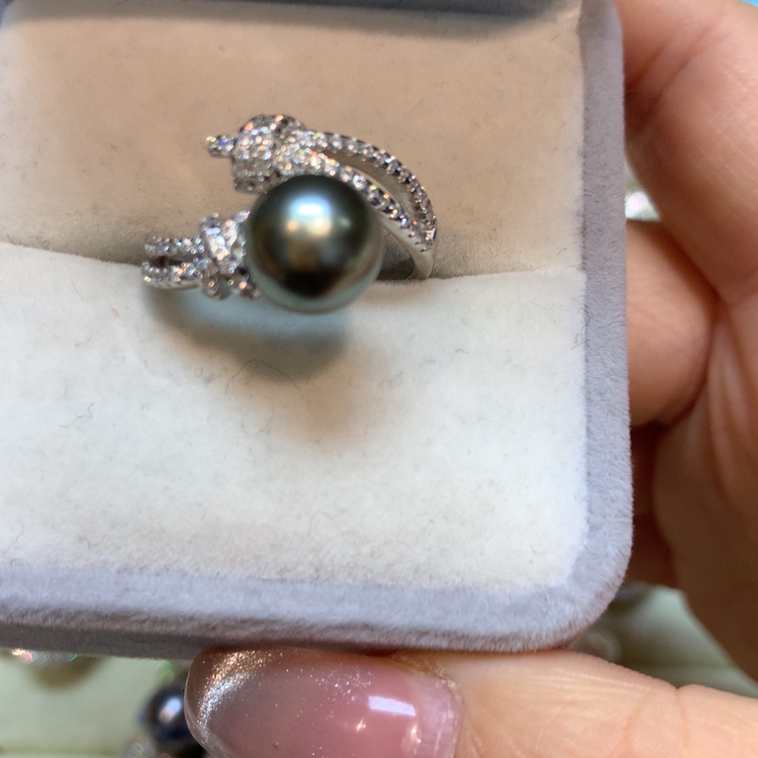 海水珍珠戒指银S925镶嵌