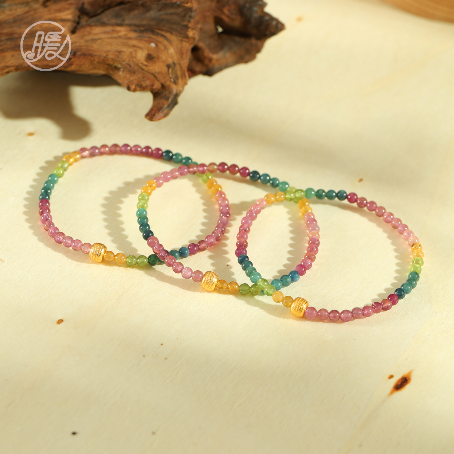 单圈碧玺手串3mm搭配五条经路路通手链F3722多样性发一