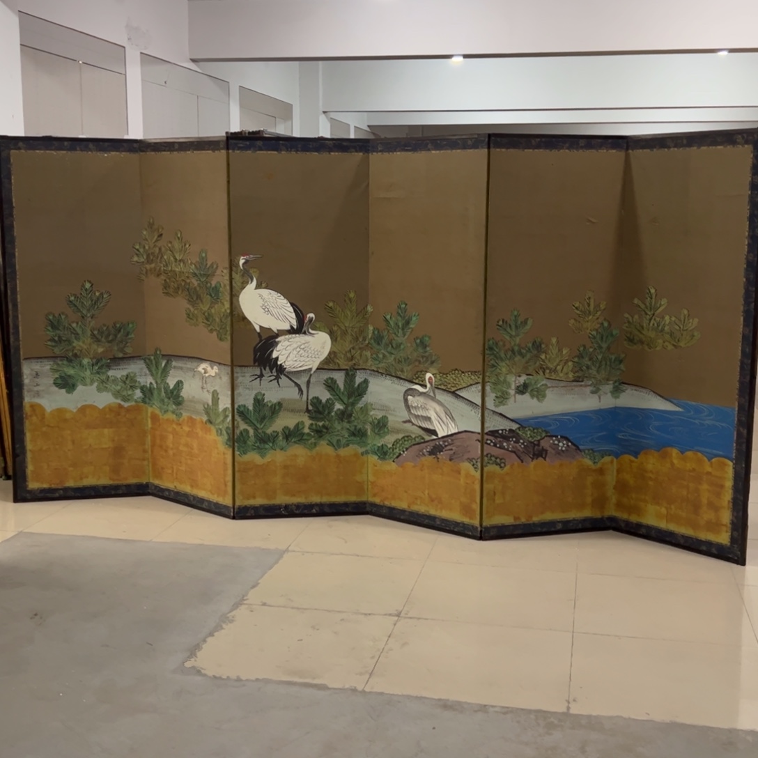 绘画屏风框画茶空间设计