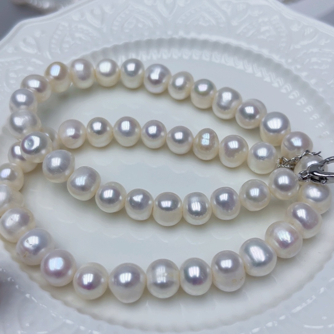 淡水珍珠颈饰银S925镶嵌