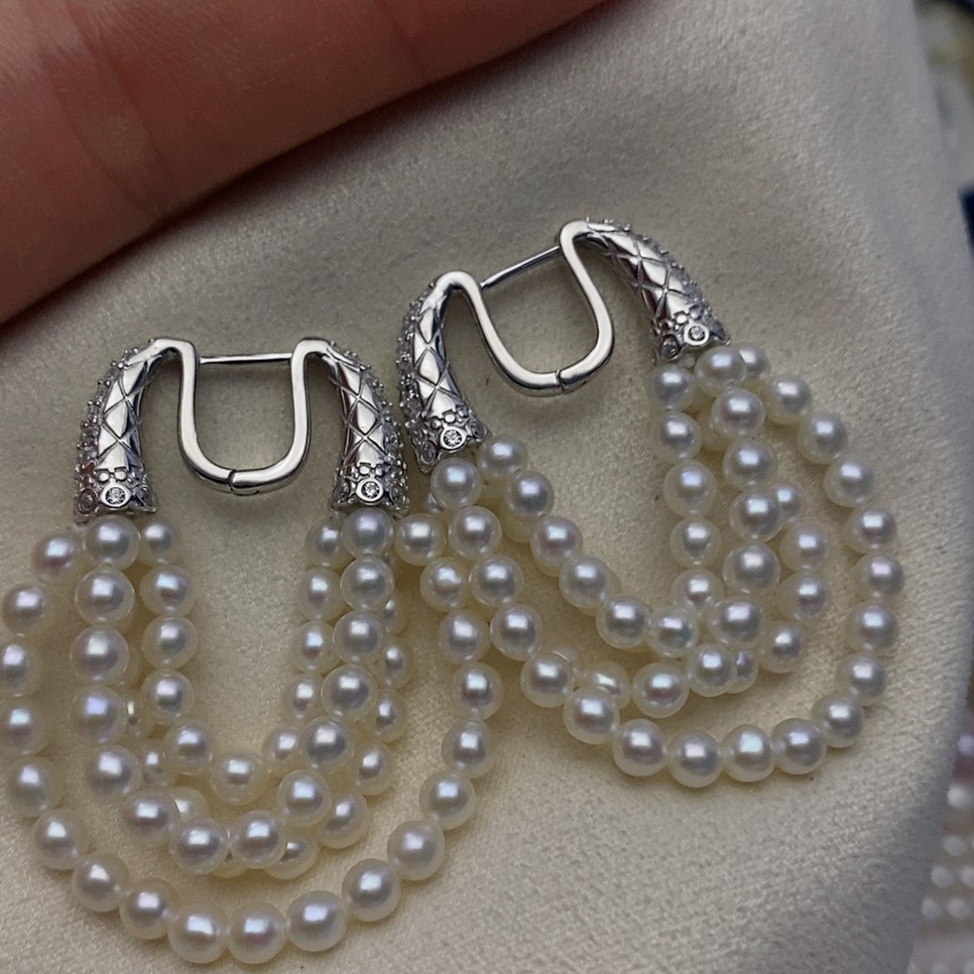 【闪购商品】淡水珍珠耳饰银S925镶嵌6