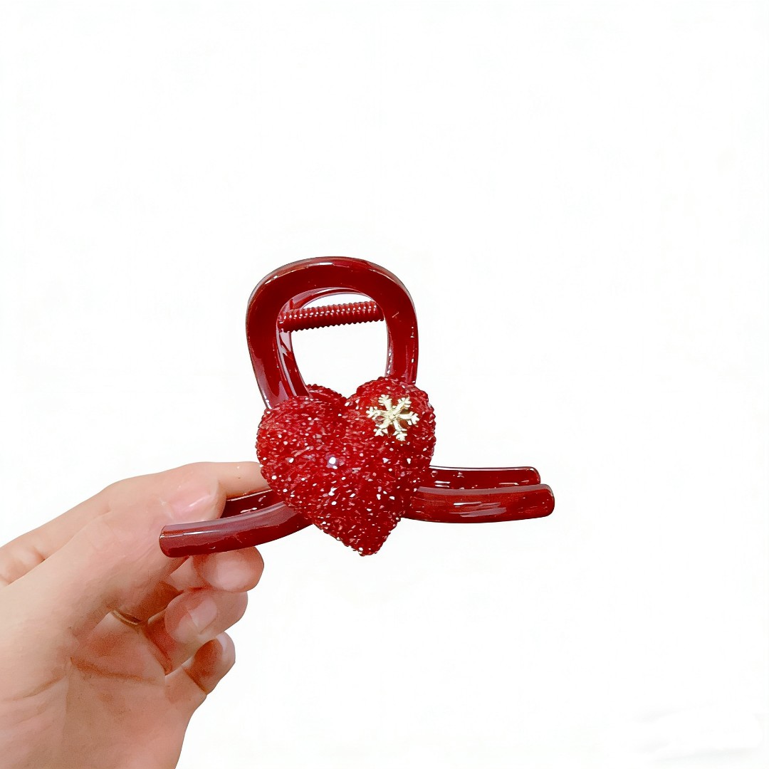 精致设计感红色蝴蝶结小抓夹简约气质刘海夹侧边碎发夹子发饰3775