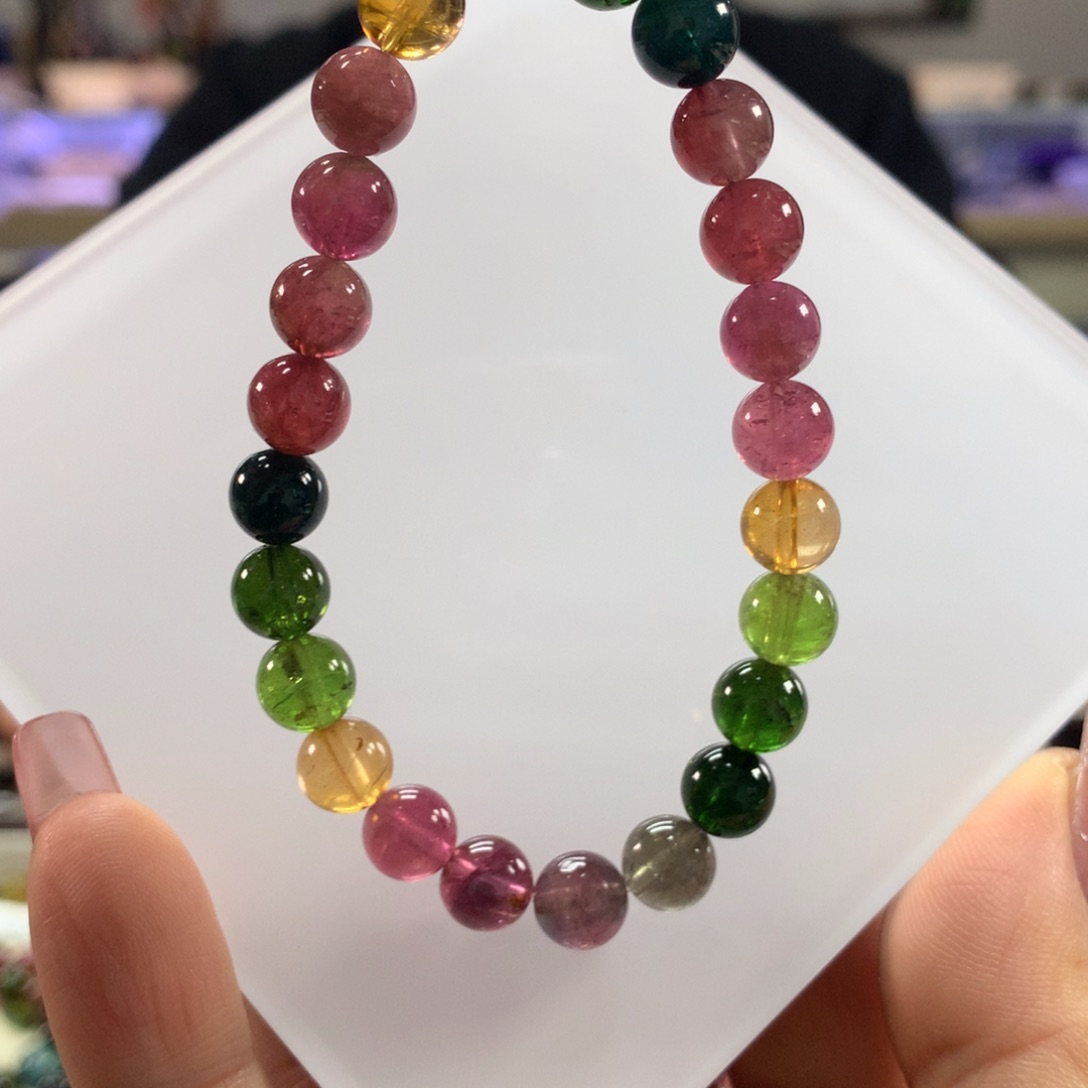 碧玺手链未镶嵌7.9毫米左右