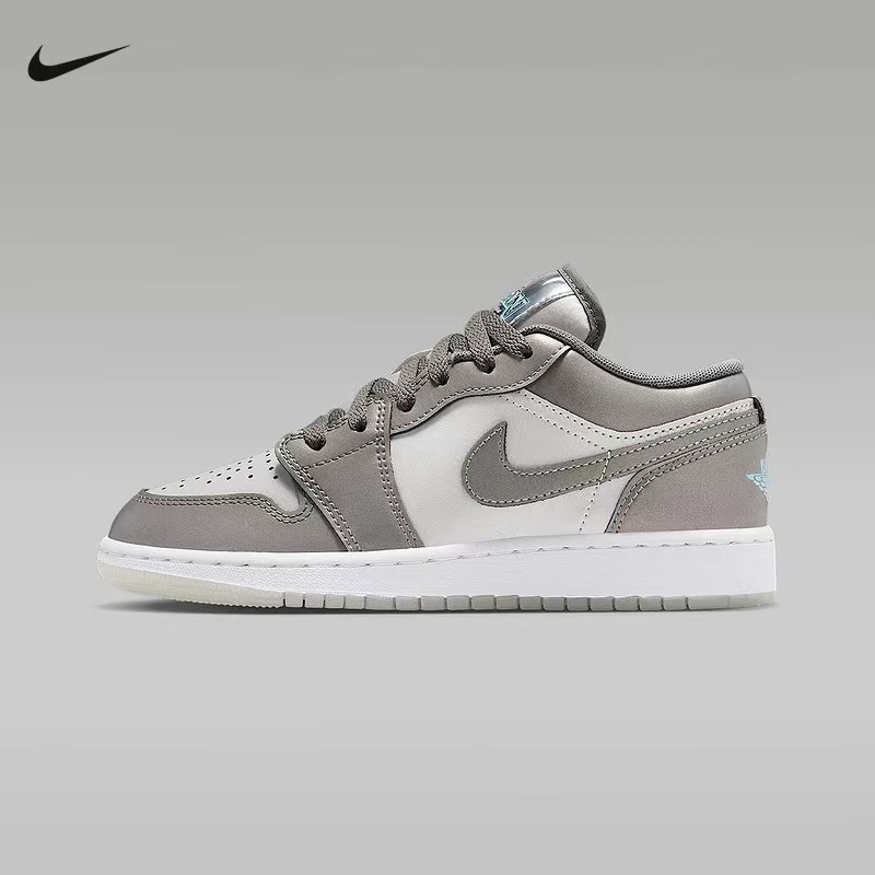 NIKE/耐克【双十二狂欢】女AJ1 GS银灰百搭复古低帮板鞋HV4398014