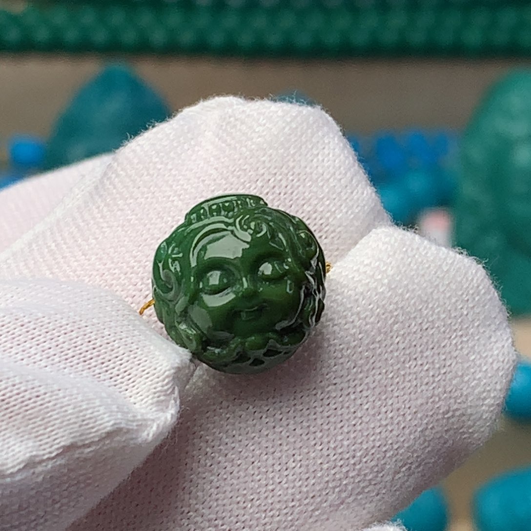 绿松石珠宝奇石未镶嵌12mm