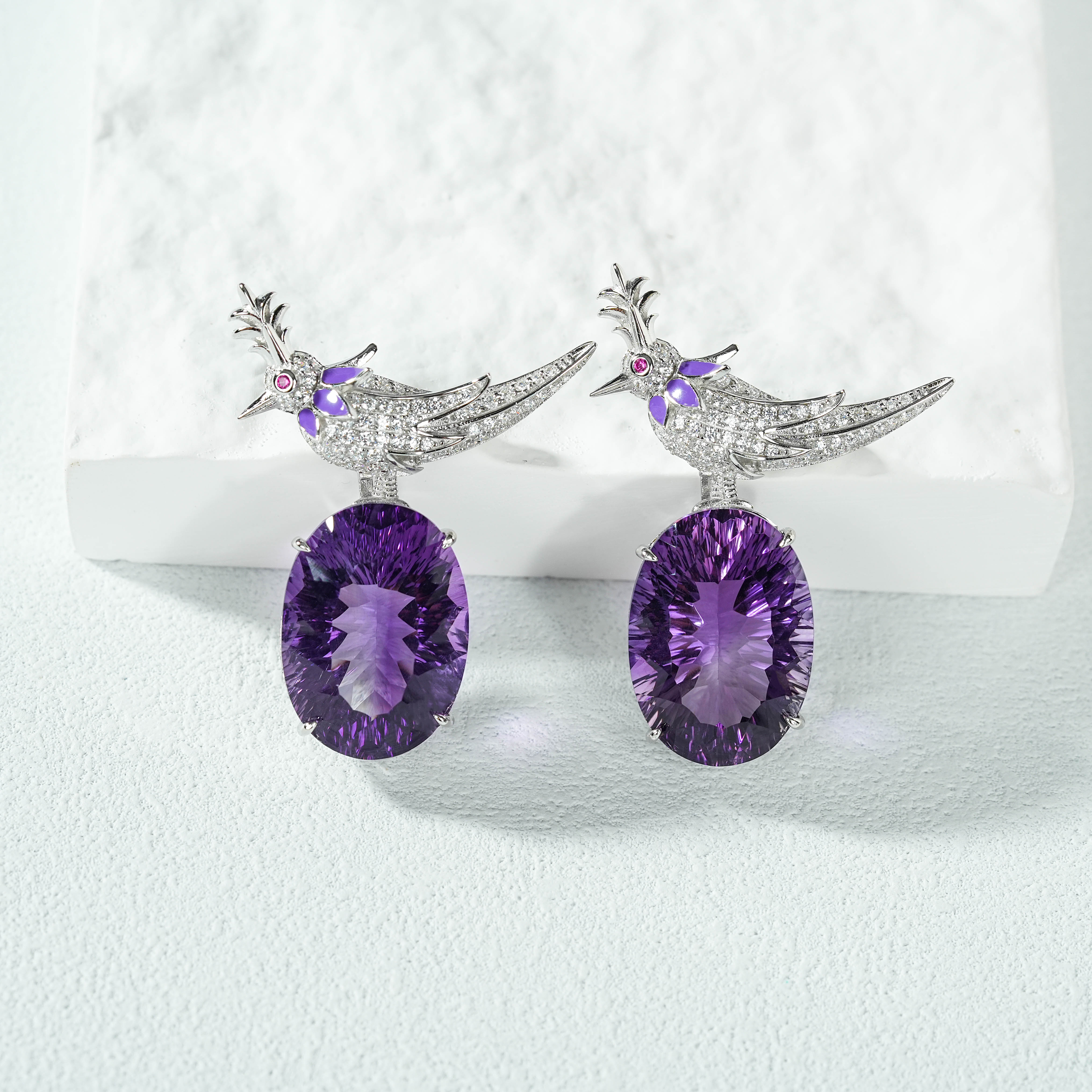 S925银紫水晶胸针-多样性发其一-17×24mm-DS57254-21（JG）