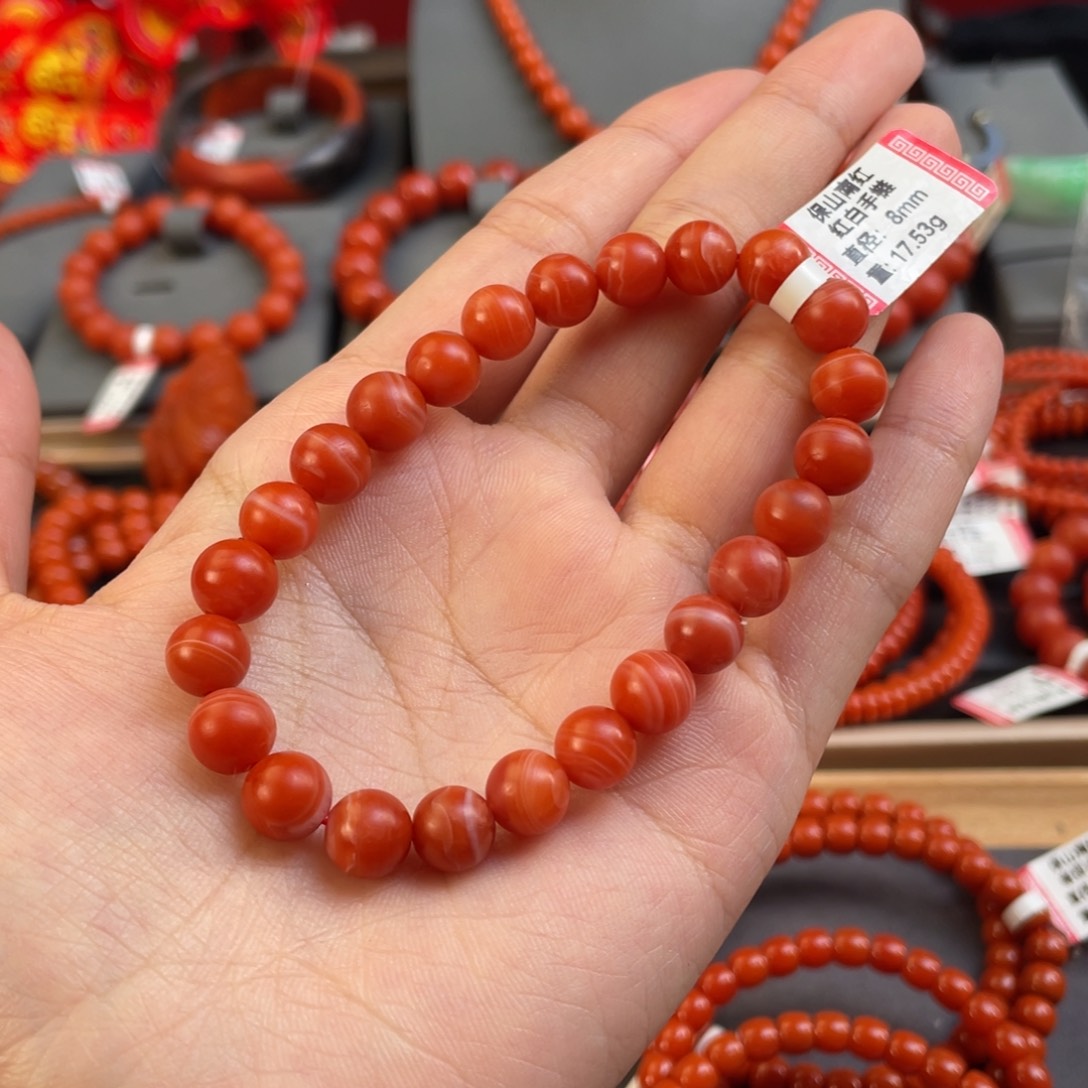 南红玛瑙8+mm 单圈未镶嵌
