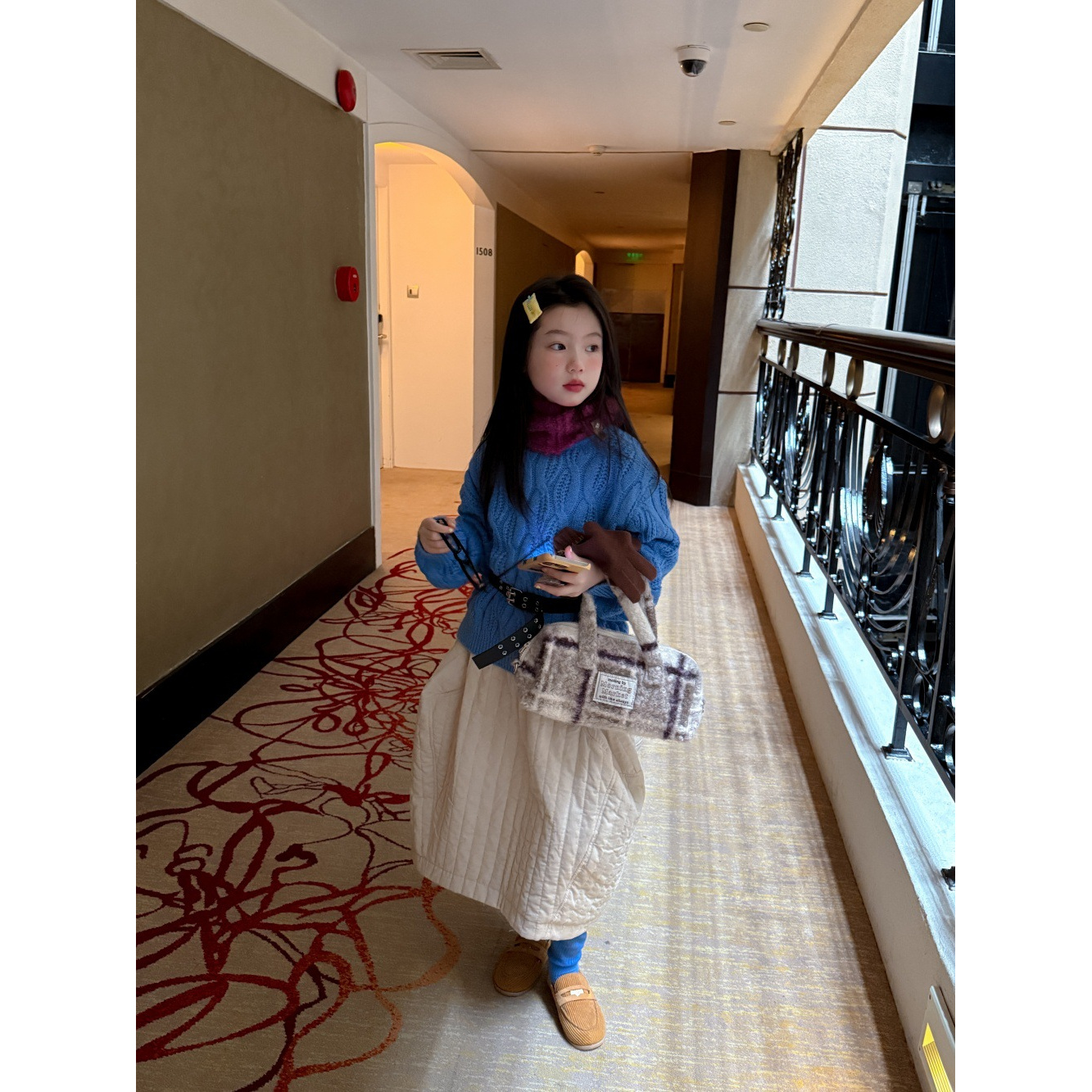 LJ-72051-TBB童装女童半身裙2025秋冬新款韩版绗棉半身裙立体百