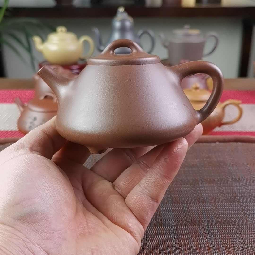 紫砂茶壶底槽清子冶石瓢230CC吴鹏