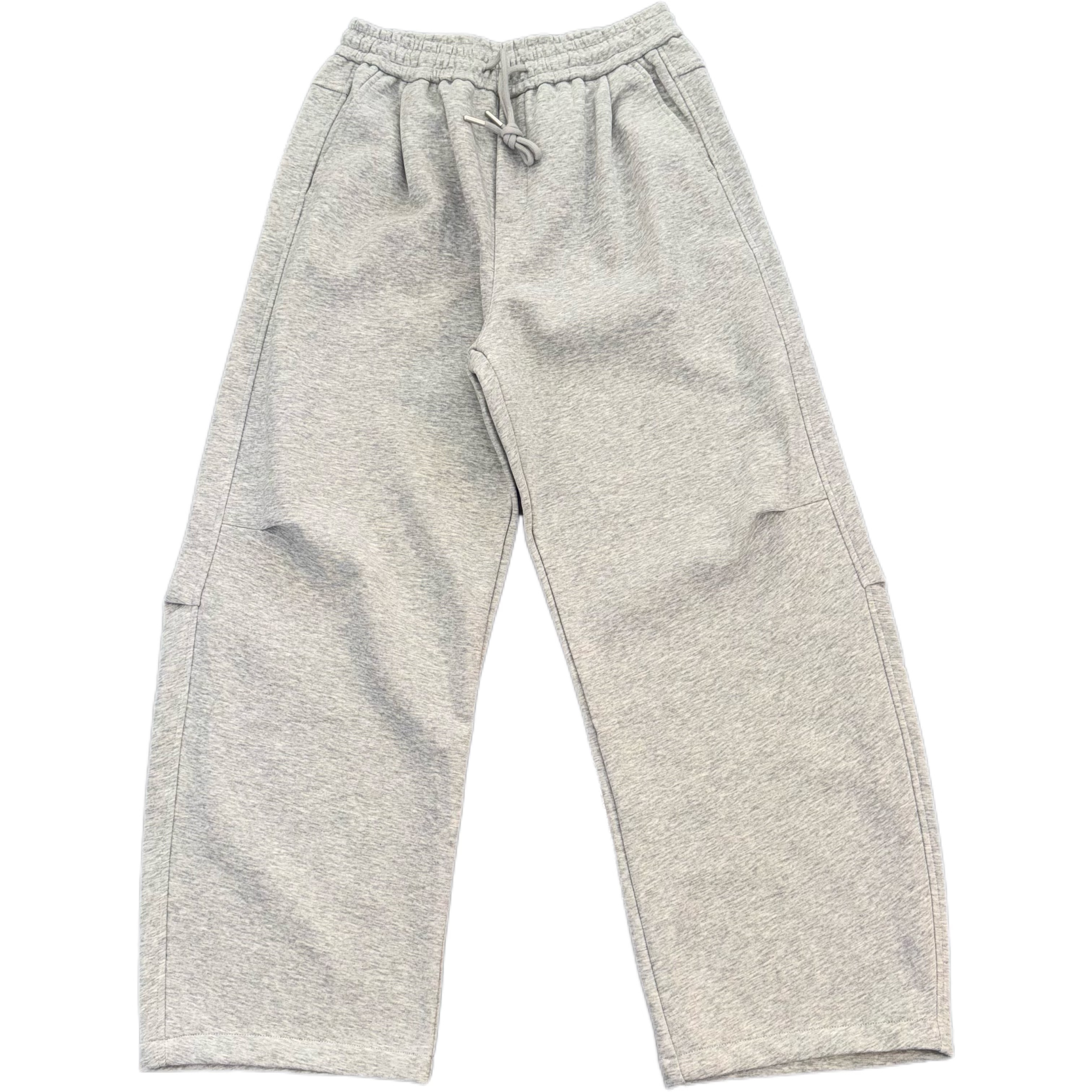 弯刀纯色弹力腰绑带重磅加厚宽松卫裤9036