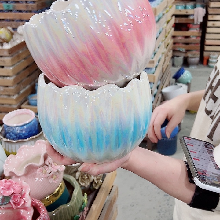 有孔，凑单福利满10元发货陶瓷多肉花盆！