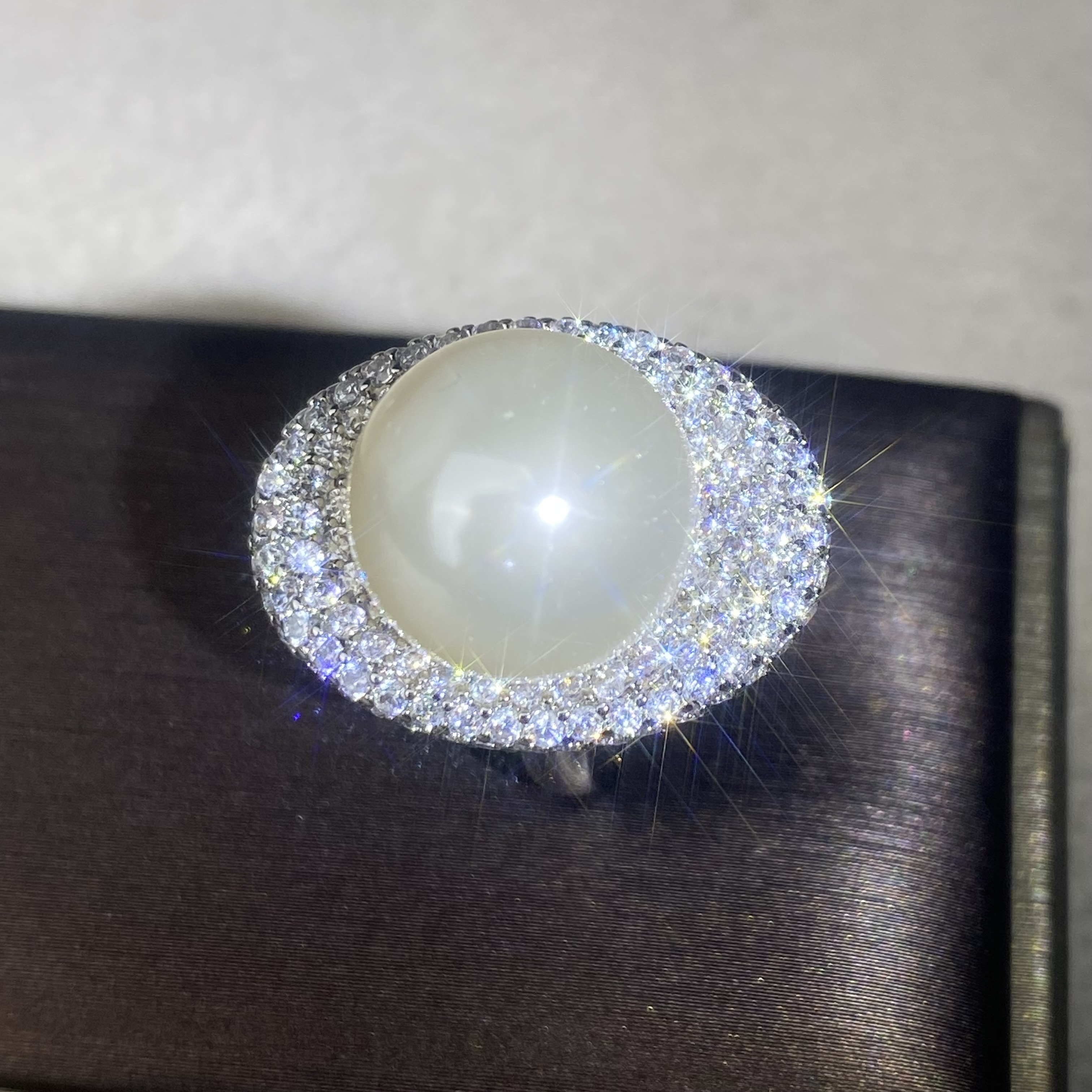 6594【戒指】轻奢精品白金色女士戒指