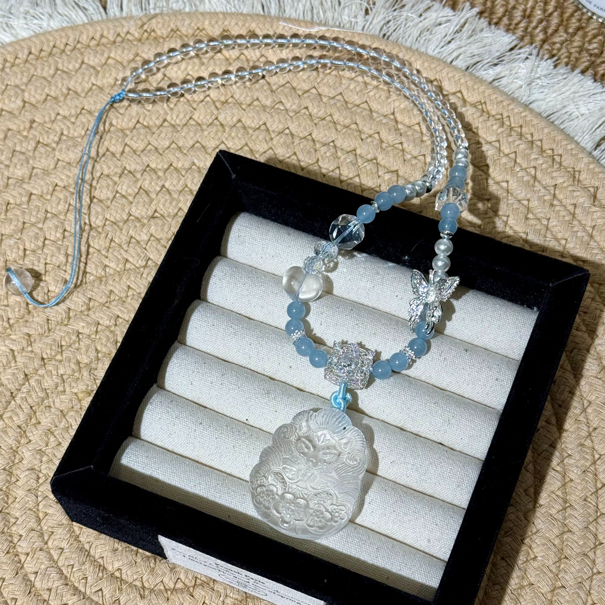 《许愿池项链》A610天然水晶白水晶九尾狐牌设计款项链多样性发一