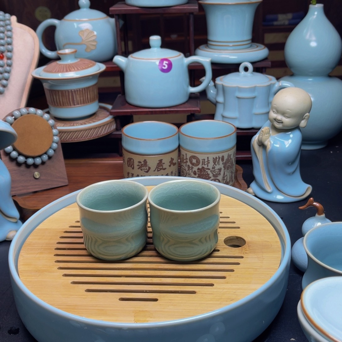 【闪购商品】摆件陶汝州壶单壶，盖碗，杯，一个价