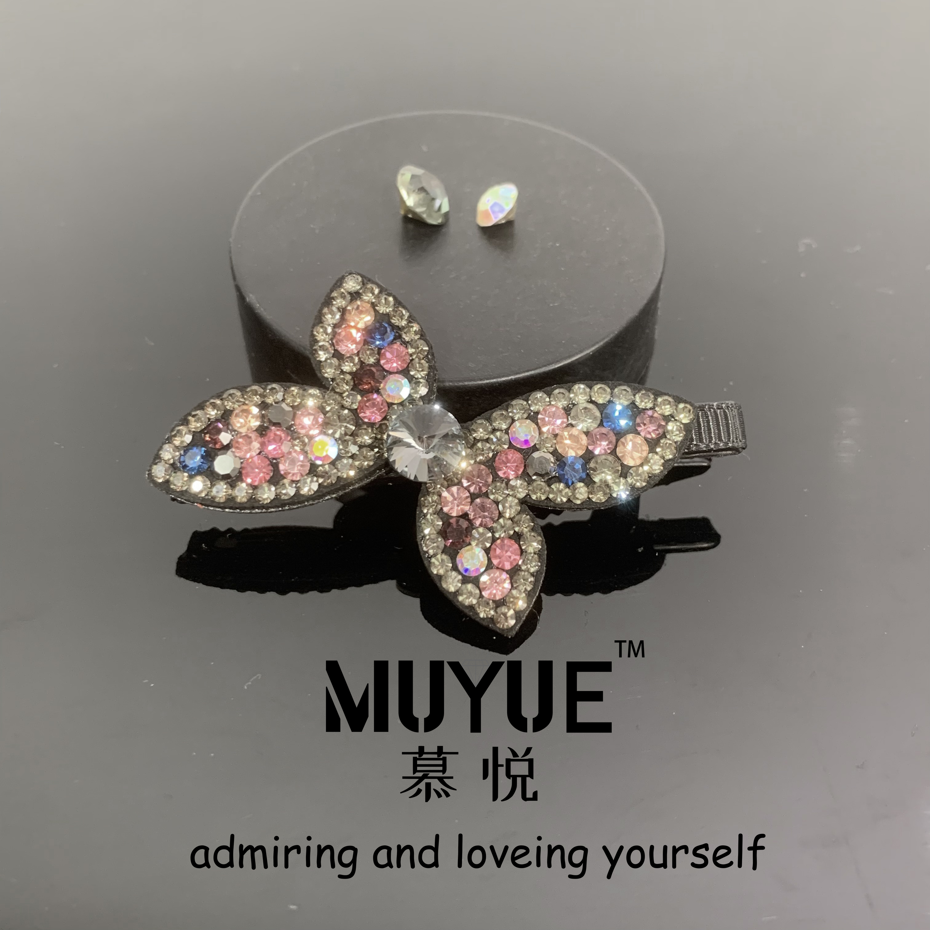 慕悦-1018【长青叶】专柜正品经典鸭嘴夹6cm侧边夹