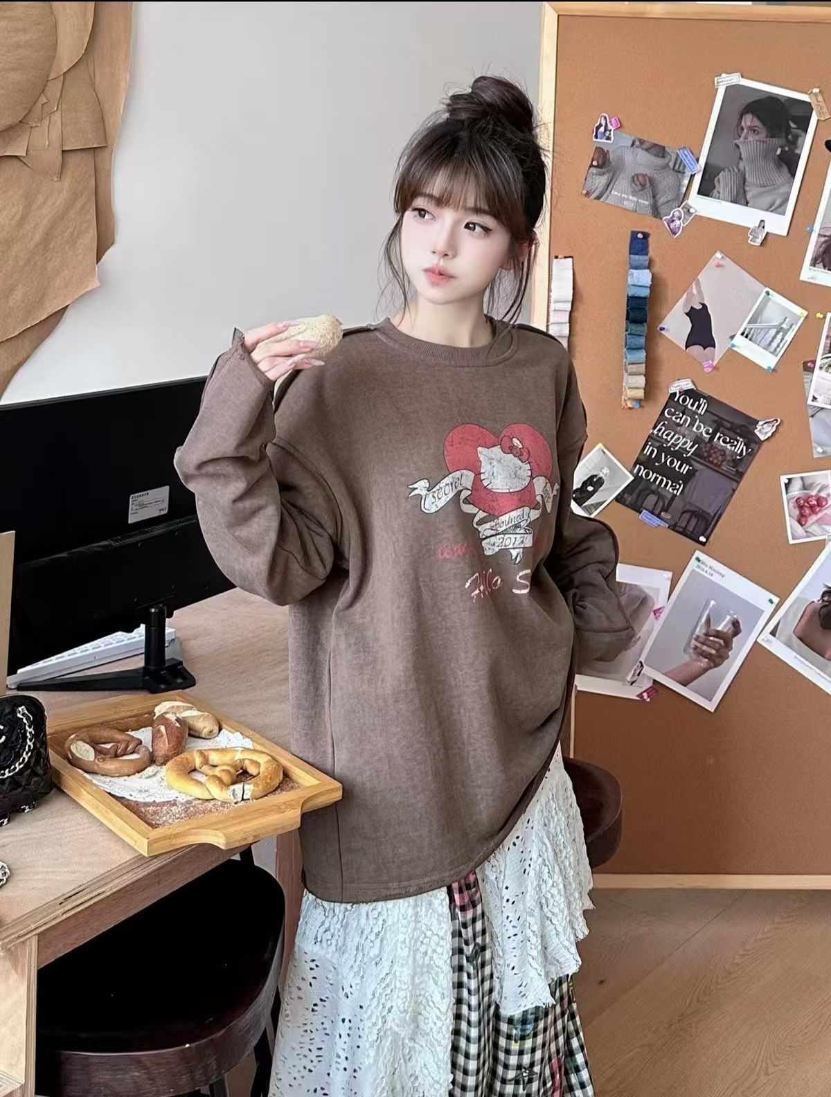 SOFITTE复古做旧圆领卫衣