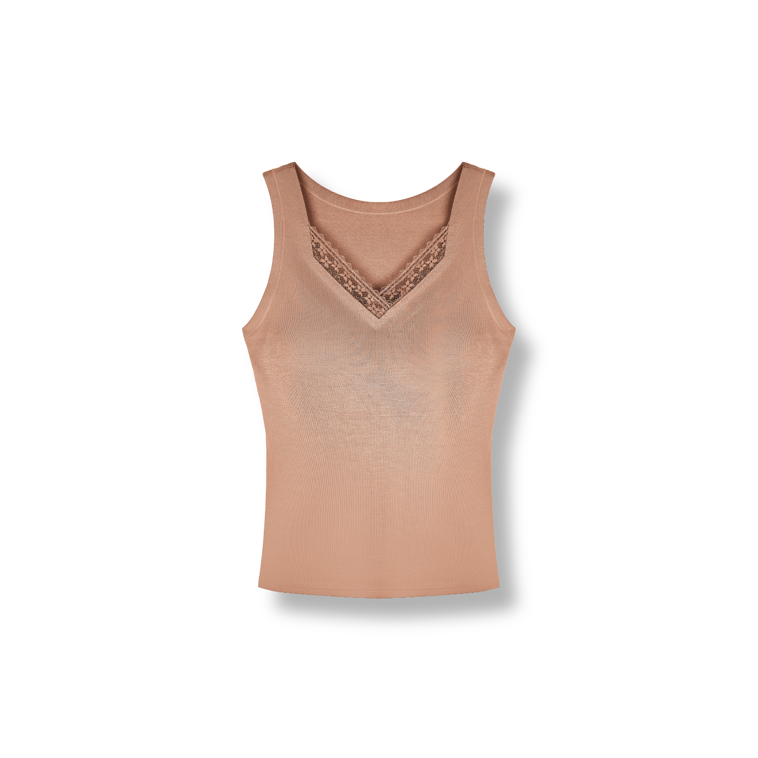 25年秋冬新款时尚蕾丝V领肤色打底背心-469