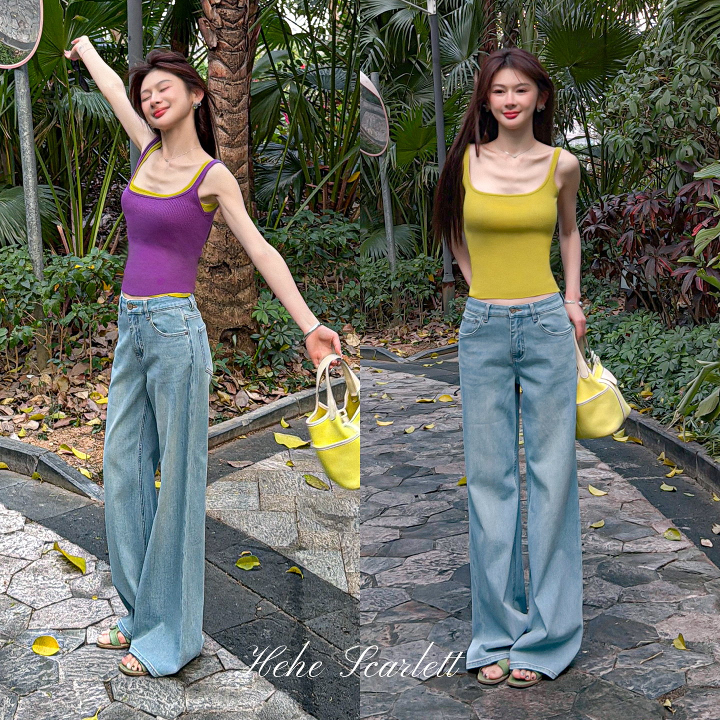 你的呵呵scarlett｜极简方领韩系吊带 修身百搭羊毛针织背心上衣女