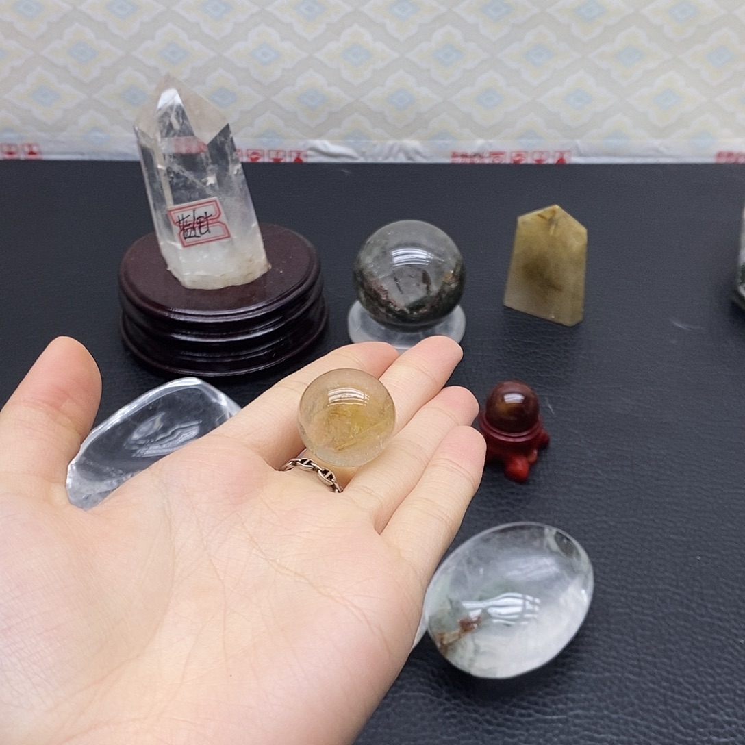 吉***米未镶嵌水晶珠宝半成品51水晶石