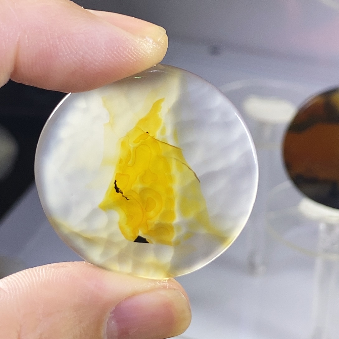 合成碳硅石非金属时尚图纹画面石饰品