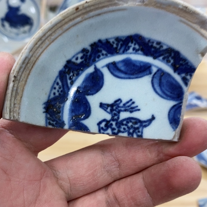 瓷片现代瓷器青花瓷片