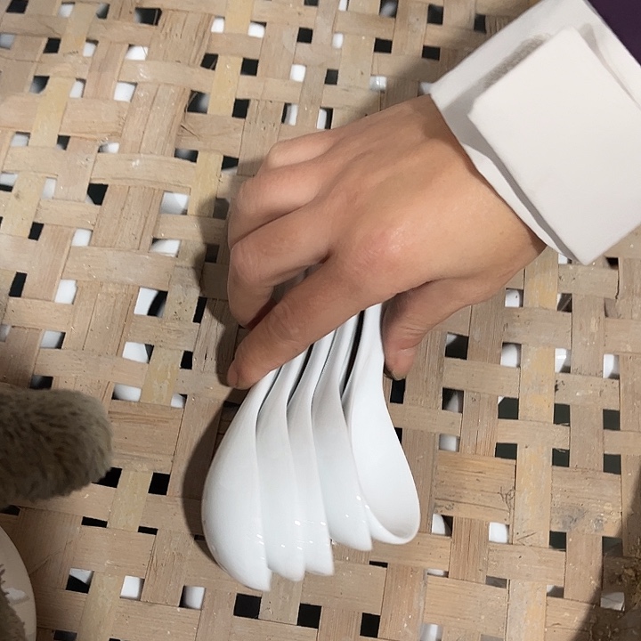 瓷片长柄陶瓷小勺子10个微瑕包邮