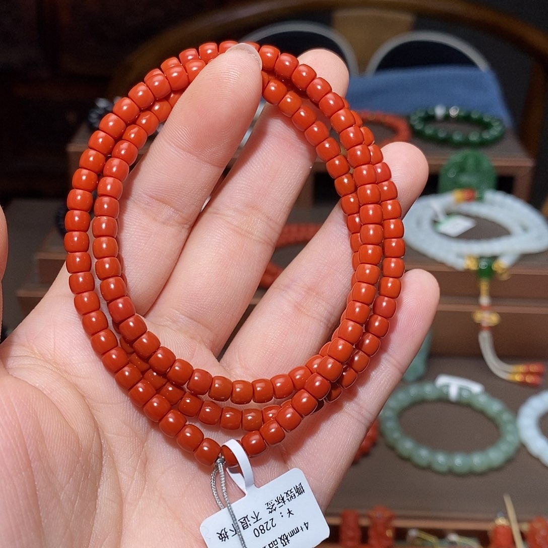 南红玛瑙手链未镶嵌