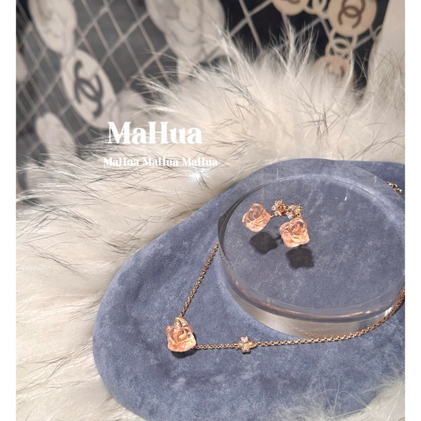 铜合金项链 P2295 高珠线 玫瑰花项链