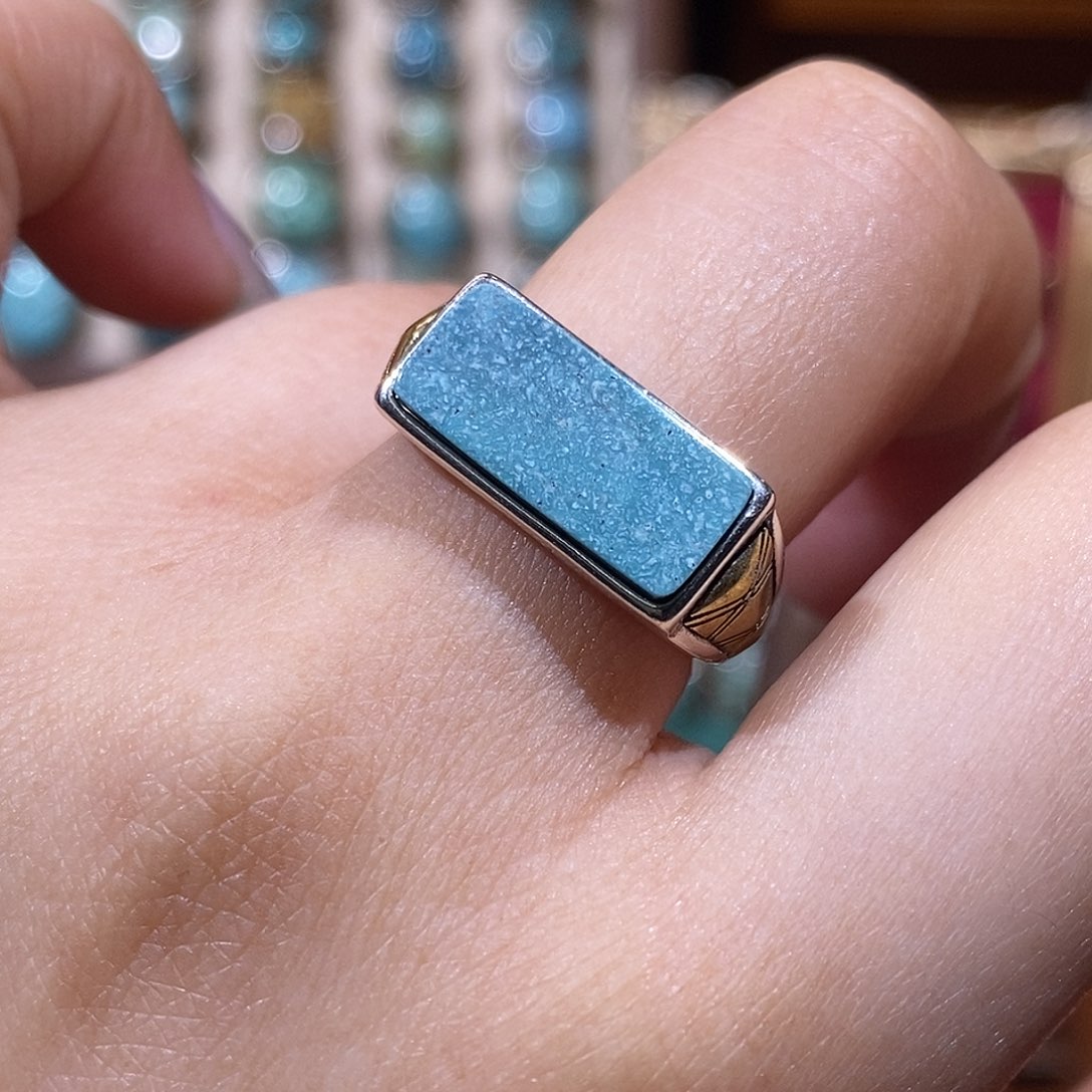 绿松石银S925镶嵌戒指戒指