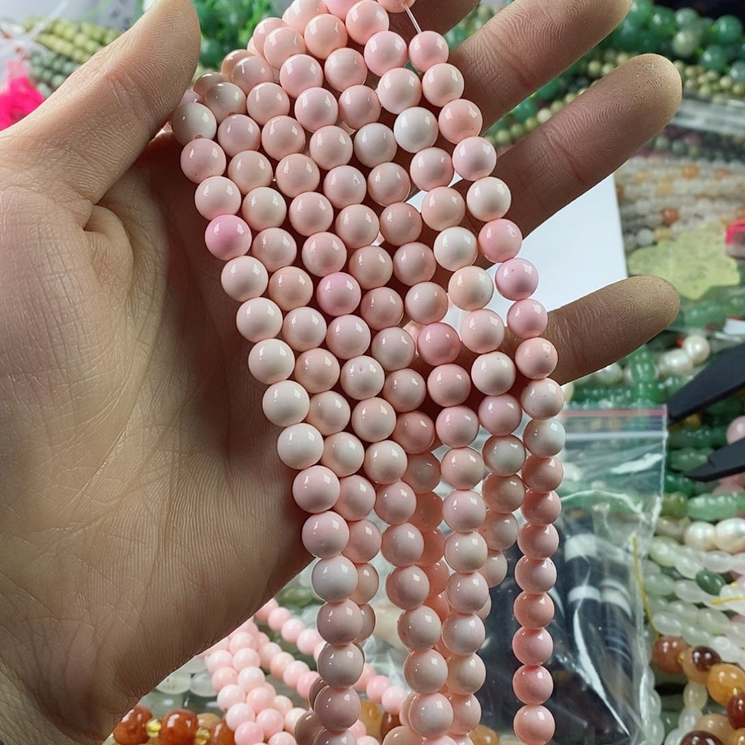 玛瑙/玉髓珠宝半成品合金一条天然8mm女.王贝圆珠