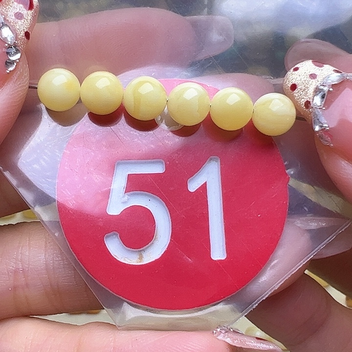 未镶嵌蜜蜡裸石6mm白蜡 弟子珠