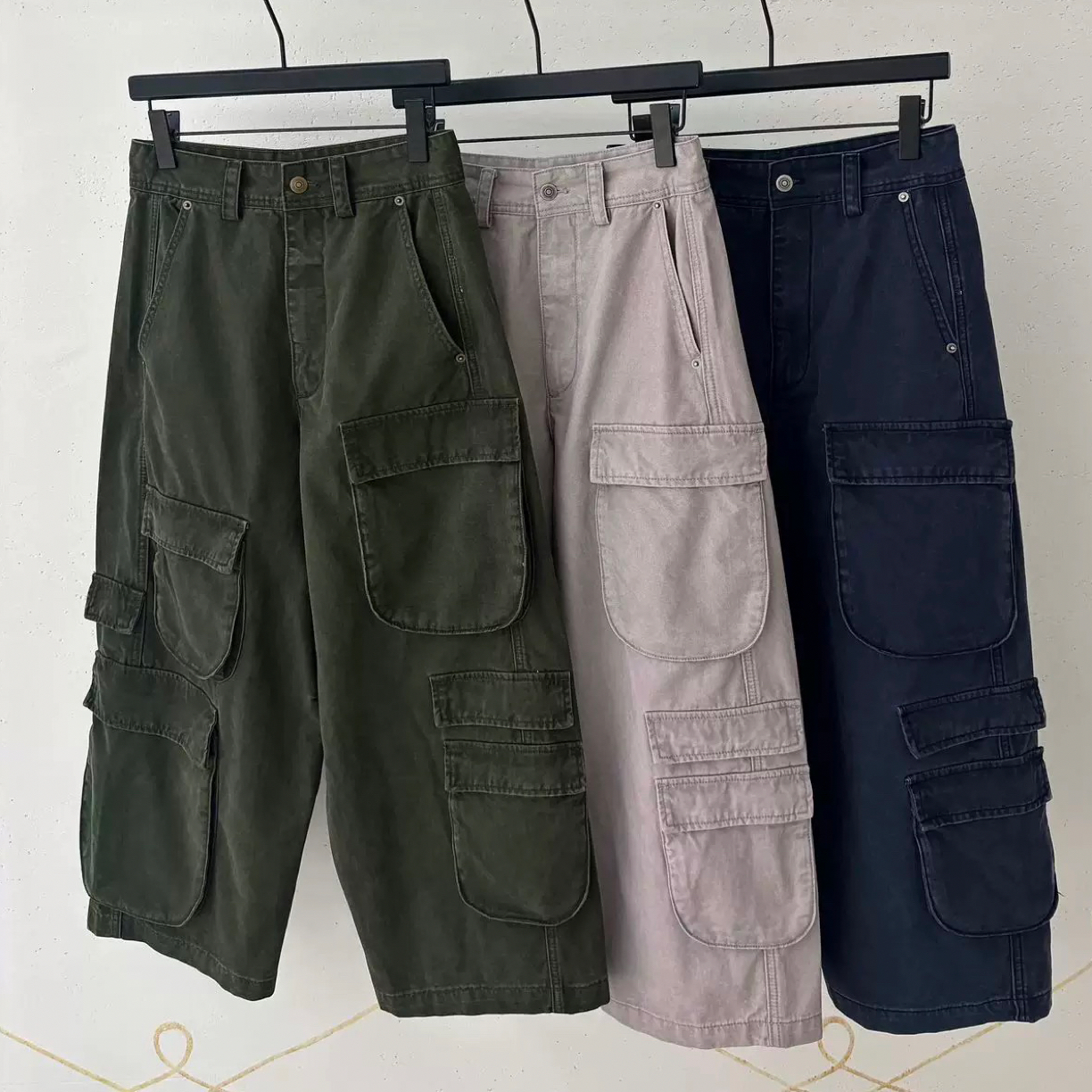 hello九分纯棉工装裤