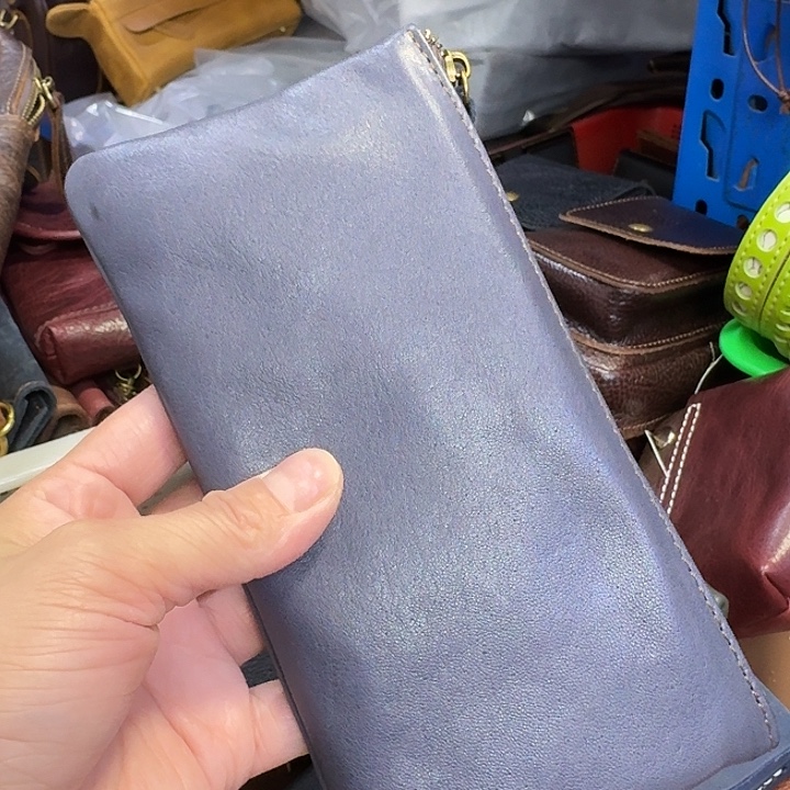 头层牛皮皮薄手机收纳小包