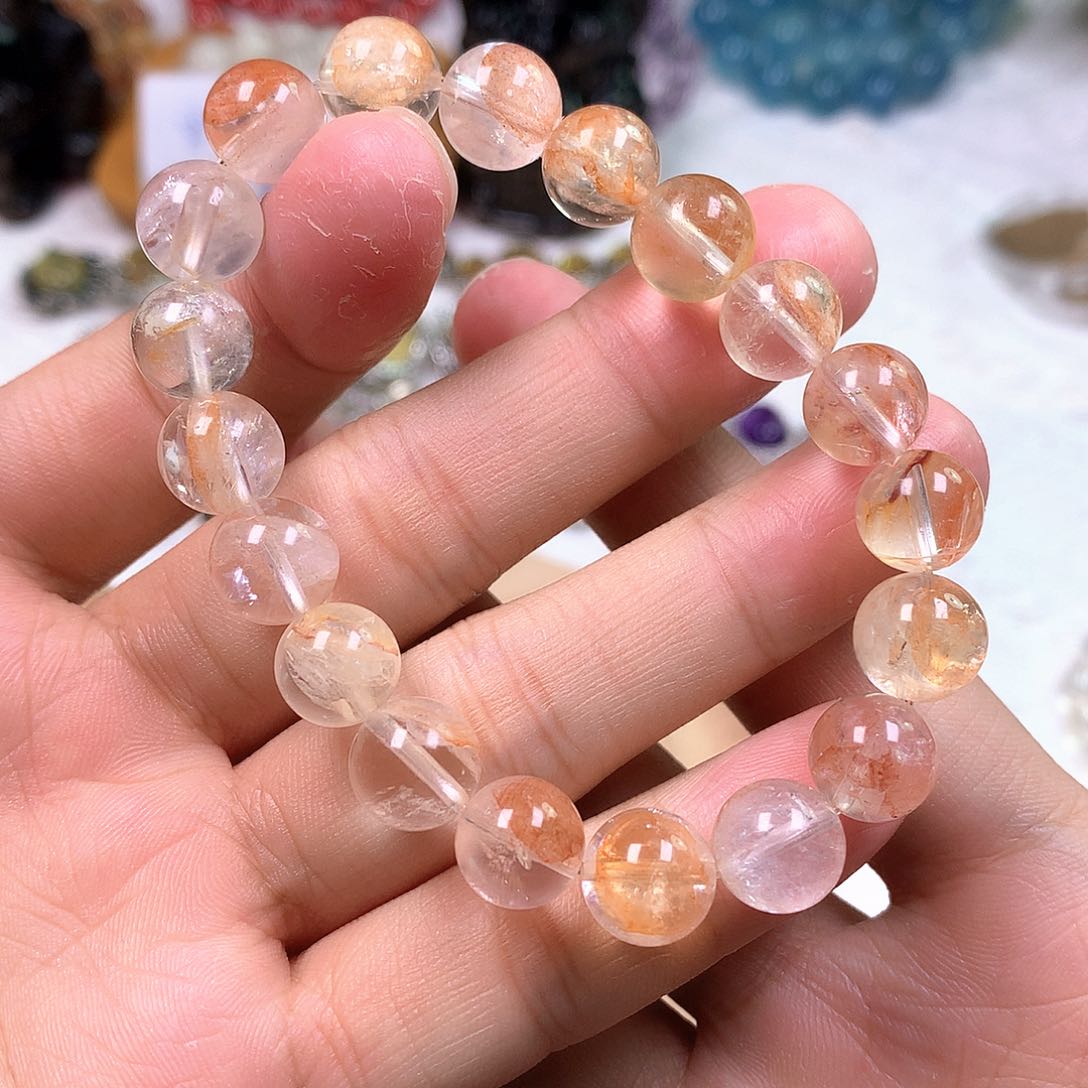 水晶手串未镶嵌红胶花