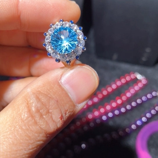 红宝石戒指银S925镶嵌