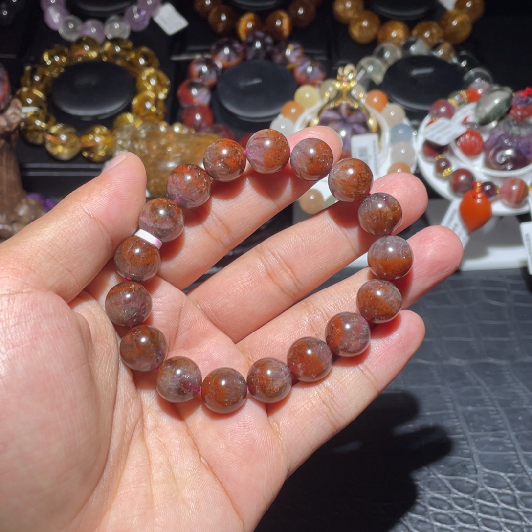 陆***)水晶未镶嵌手链12.5mm极光23手链单圈