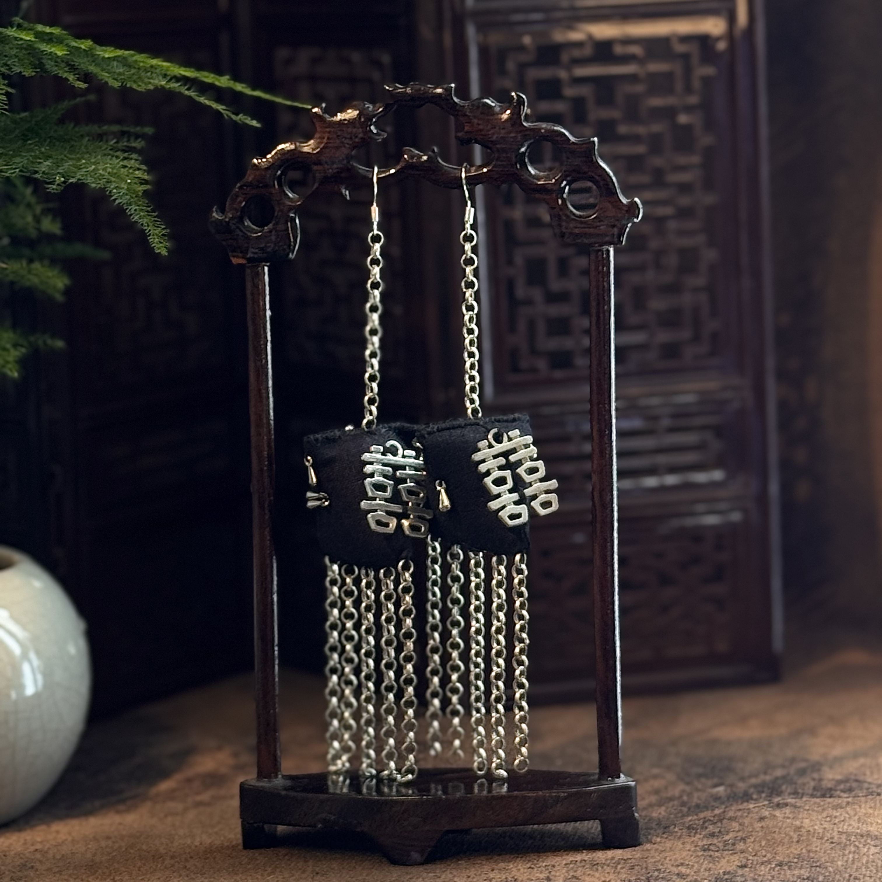 非金属布艺耳饰 复古民族风国风重工刺绣耳环耳坠经典耳饰