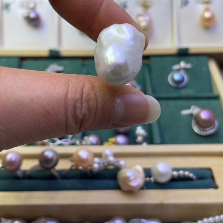 淡水珍珠戒指银S925镶嵌