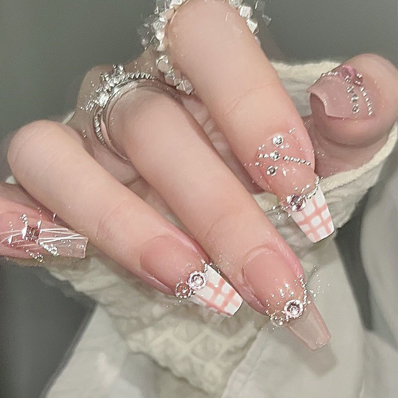 【富家千金】手工美甲穿戴甲仙女冰裸色显白可爱温柔可拆卸美甲