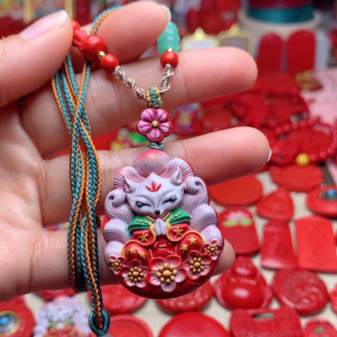 天然辰砂工艺品朱砂吊坠