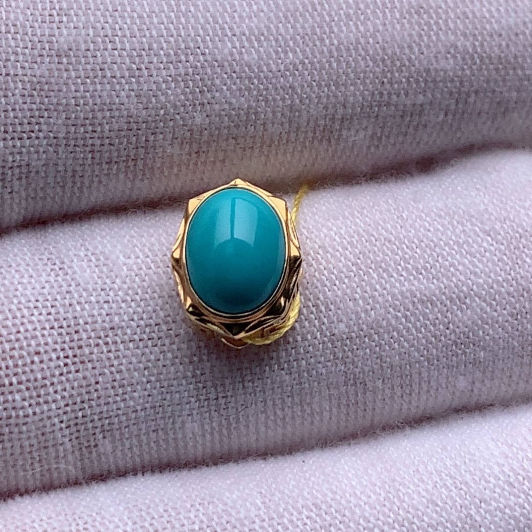 绿松石18K金镶嵌珠宝奇石